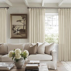 60 Inch Width 108 Inches Long Linen Pinch Pleat Curtains 1 Panel | Light by Twodrapes