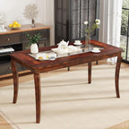 59” Dining Table with 8mm Tempered Glass Top, Farmhouse Kitchen Dinner Table by MODERION-YourHomeSoulMate