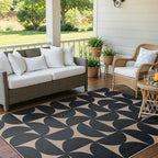 Lahome Semi Circle Easy Jute 5x7 Outdoor Rug, Geometric Washable Area Rug | - Image 8