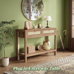 SUPERJARE Rattan Console Sofa Table - Image 3