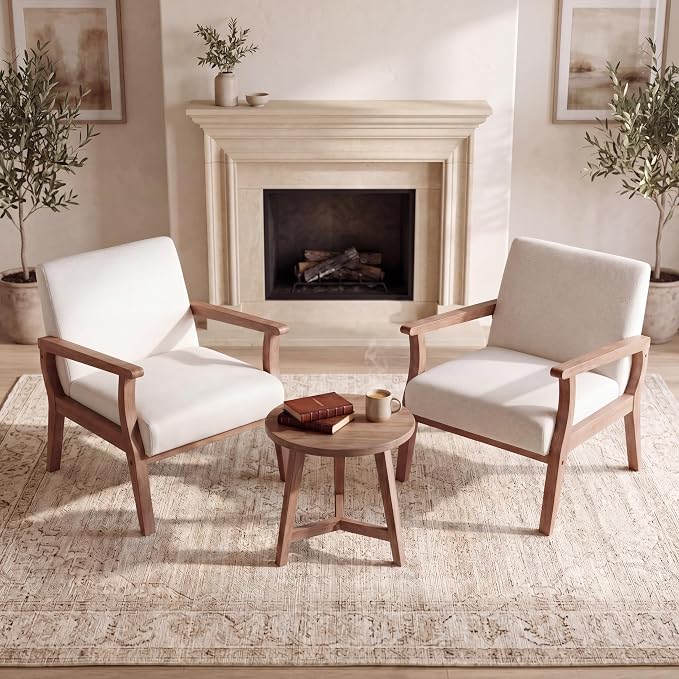 Beige Accent Chairs Set of 2 - Image 7