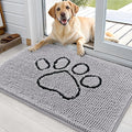 OLANLY Dog Door Mat for Muddy Paws 36x24, Paw Print Design Chenille Mud Mat | by OLANLY