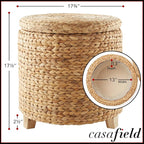 Casafield 17" Round Storage Ottoman - Image 3