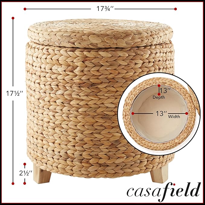Casafield 17" Round Storage Ottoman - Image 3