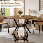 MECHYIN Round Dining Table for 2-4, 42 Inch Wood Kitchen & Dining Room Tables - Image 3