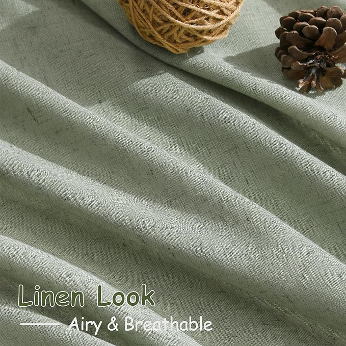 Desert Sage Linen Curtains 63 Inches Long 2 Panel Sets - Image 5