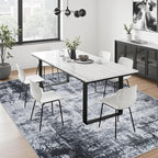 5x7 Area Rug Living Room: Modern Washable Soft Carpet Dark Black | - Image 5
