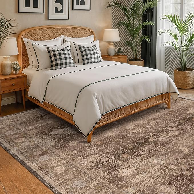 Boho Taupe Brown Living Room Rug 8x10 - Image 3