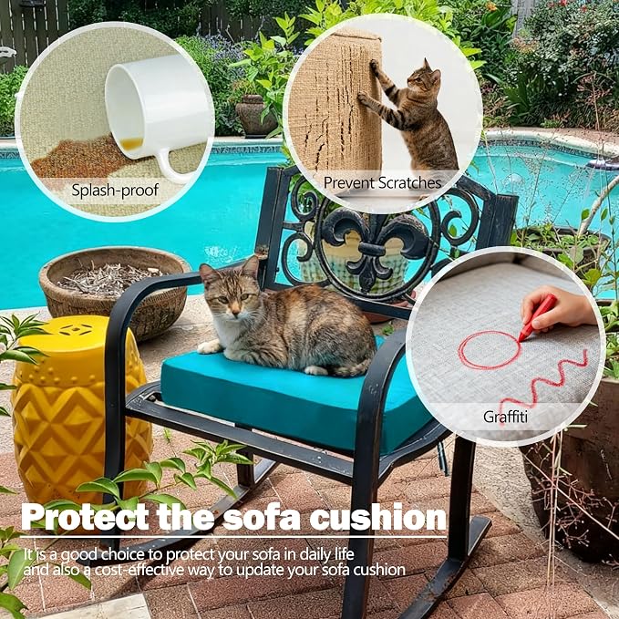 Sqodok Outdoor Cushion Covers 24x24 inch, Wicker Chair - Image 6