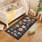 DUKINO 2x5 Runner Rug, Floral Washable Rug - Image 4