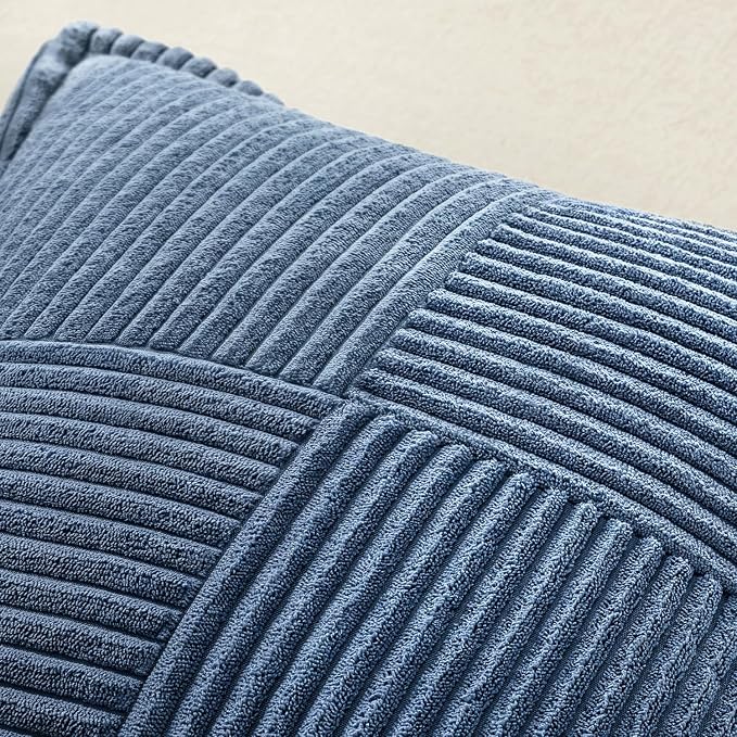 MIULEE Decorative Lumbar Throw Pillow Covers 14x22 Inch Blue 2 Pack | Boho - Image 5