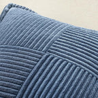 MIULEE Blue Corduroy Lumbar Pillow Covers 12x20 Inch 12x20 Inch - Image 5