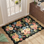 DUKINO 2x3 Rugs for Entryway, Floral Door Mat Washable Kitchen Rugs, Low Pile - Image 3