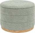 Round Storage Ottoman with Tray Lid, Folding Chenille Fabric Footrest with by ZOLANOful