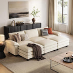LINSY HOME 123" Modular Sectional Sofa, 3-Seat Corduroy Modern Cloud Couch by LINSYHOME