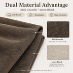 Mini Chenille Linen Blend Upholstery Fabric by the Yard, 57 Inch Wide Soft - Image 2