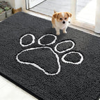 OLANLY Dog Door Mat for Muddy Paws 48x30, Paw Print Design Chenille Mud Mat | by OLANLY