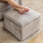 Large Storage Ottoman, Chenille Ottoman Foot Stools, Ottoman Footstool - Image 7