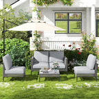 Jocoevol Outdoor Patio Sofa Conversation Set–Rattan 4 Seats Comfortable Couch - Image 2