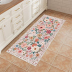 DUKINO 2x4 Entryway Rug, Floral Washable Kitchen Rugs Non Slip, Soft Indoor - Image 7