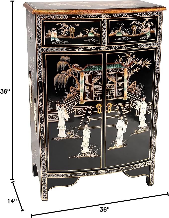 Red Lantern Artisan Crafted Lacquer Storage Cabinet - Image 3
