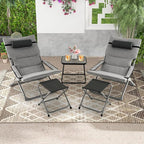 Giantex 5-Piece Patio Bistro Set, Folding Lounge Chairs - Image 2