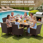 Devoko Dining 7 PCS Furniture, Patio Conversation Set - Image 5