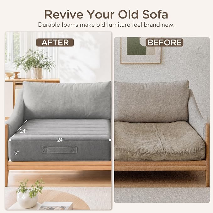 Codi Thick Replacement Couch Cushions, Upholstery Foam - Image 3