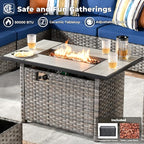 ovios 13 Pieces Patio Furniture Set, Outdoor Wicker Sectional Sofa - Image 7