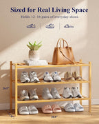 Kitsure Bamboo Wooden Shoe Rack - Image 3