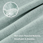 MIULEE 100% Blackout Linen Curtains 42 x 72 Inch Seafoam Green 2 Panels | - Image 3