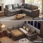 85 Inch Faux Leather Modular Sectional Sofa - Image 4