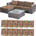 CALBODE 12Pcs Stretch Patio Cushion Cover, Bohemian Geometric Pattern | by CALBODE