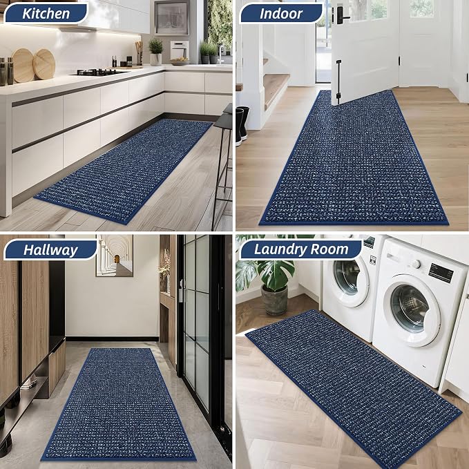 BEQHAUSE Dirt Trapper Door Mat 24" x 60", Non-Slip Washable Doormats, Low - Image 8