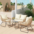 LEX CRAFT 4-Piece Wicker Outdoor Patio Furniture Set by Unknown