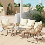 LEX CRAFT 4-Piece Wicker Outdoor Patio Furniture Set by Unknown