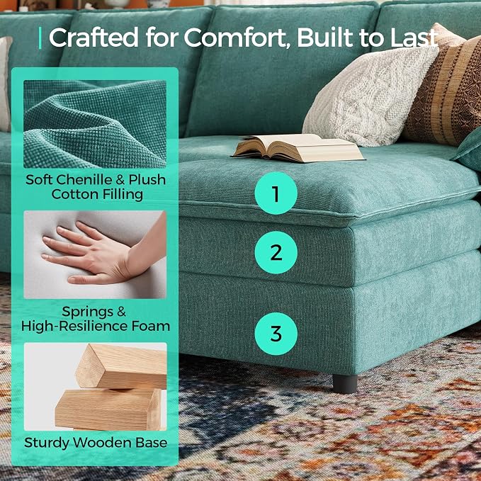 LINSY HOME Corner Seat Modular for Sectional Sofa Couch, Cloud Sofa Corner Seat - Image 4