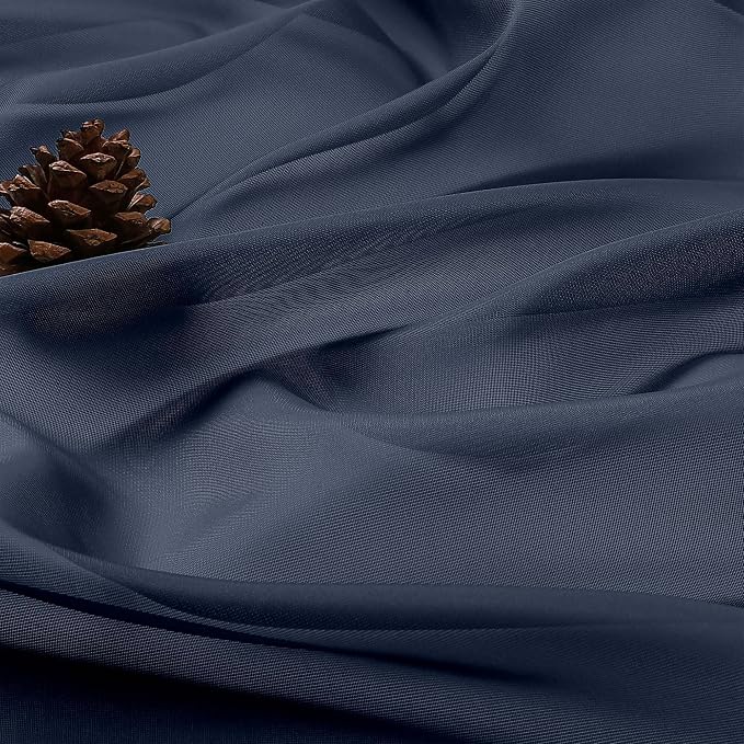 Sheer Navy Blue Curtains 108 Inches Long - Image 7