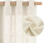 68 Inch Semi Sheer Linen Curtains - Image 2