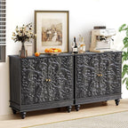 weselon Accent Cabinet with 2 Doors, Classic Carved Storage Sideboard Buffet - Image 7