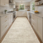 Soalmost Washable 4x12 Hallway Runner Rug Non-Slip Kitchen Entry Rugs Beige | - Image 3