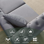 80" Chesterfield Loveseat Velvet Sofa - Image 3
