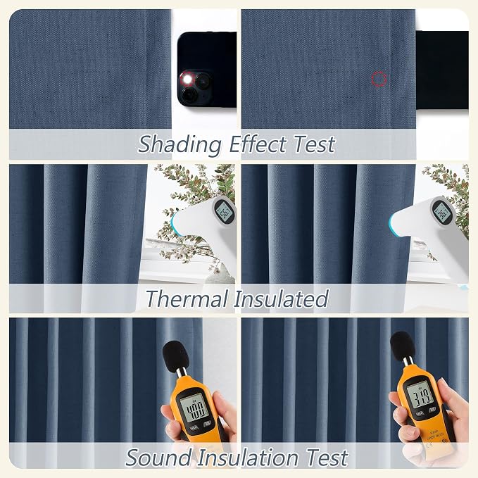 100% Blackout Curtains 102 Inch Length 2 Panels Set - Image 5