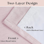Light Pink Pinch Pleated Linen Blackout Curtains 90 Inches Long - Image 4