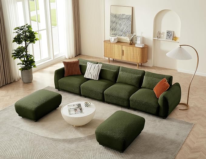U Shaped Cloud Sectional, Convertible L Shaped Couch by PINSOLID