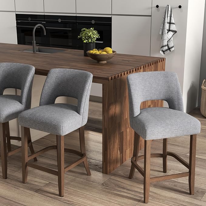 VKNOW Bar Stools Set of 6, Modern Counter Stools - Image 4