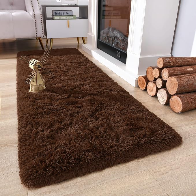 Chicrug Soft Runner Rug for Bedroom Living Room Plush Fluffy Rug 2x8 | Shag - Image 3