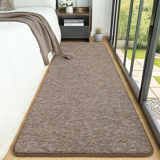 2x6 Runner Rug for Hallway, Long Runner Rugs Non Slip, Matte Brown | Soft - Image 3
