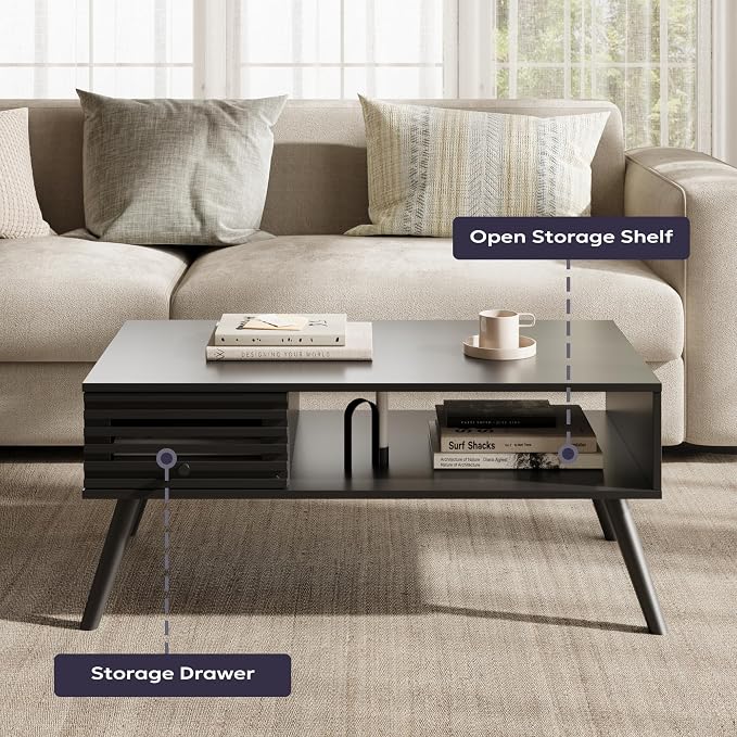 Furnify Mid Century Modern Coffee Table, CoffeeTable - Image 4