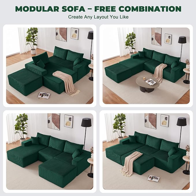 Weture 108” Modular Sectional Couches, Modern Modular U-Shape Sofa - Image 3